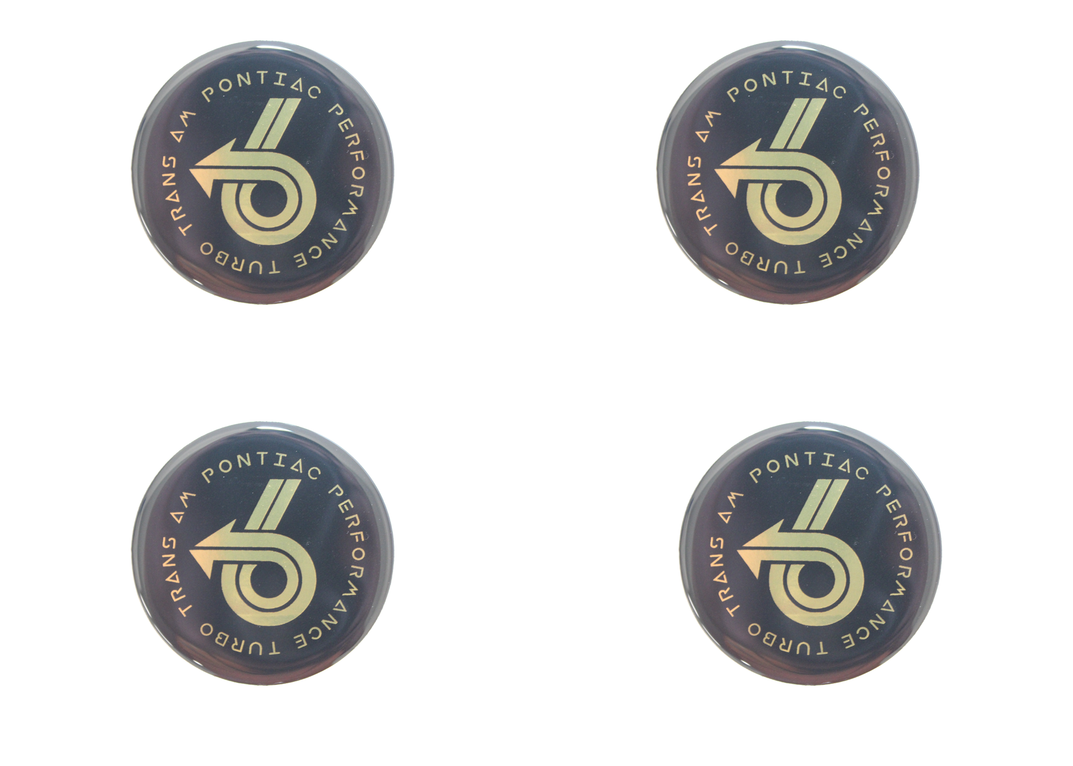 1989 Turbo Trans Am Gold Power 6 Hex Cap Inlay Set of 4